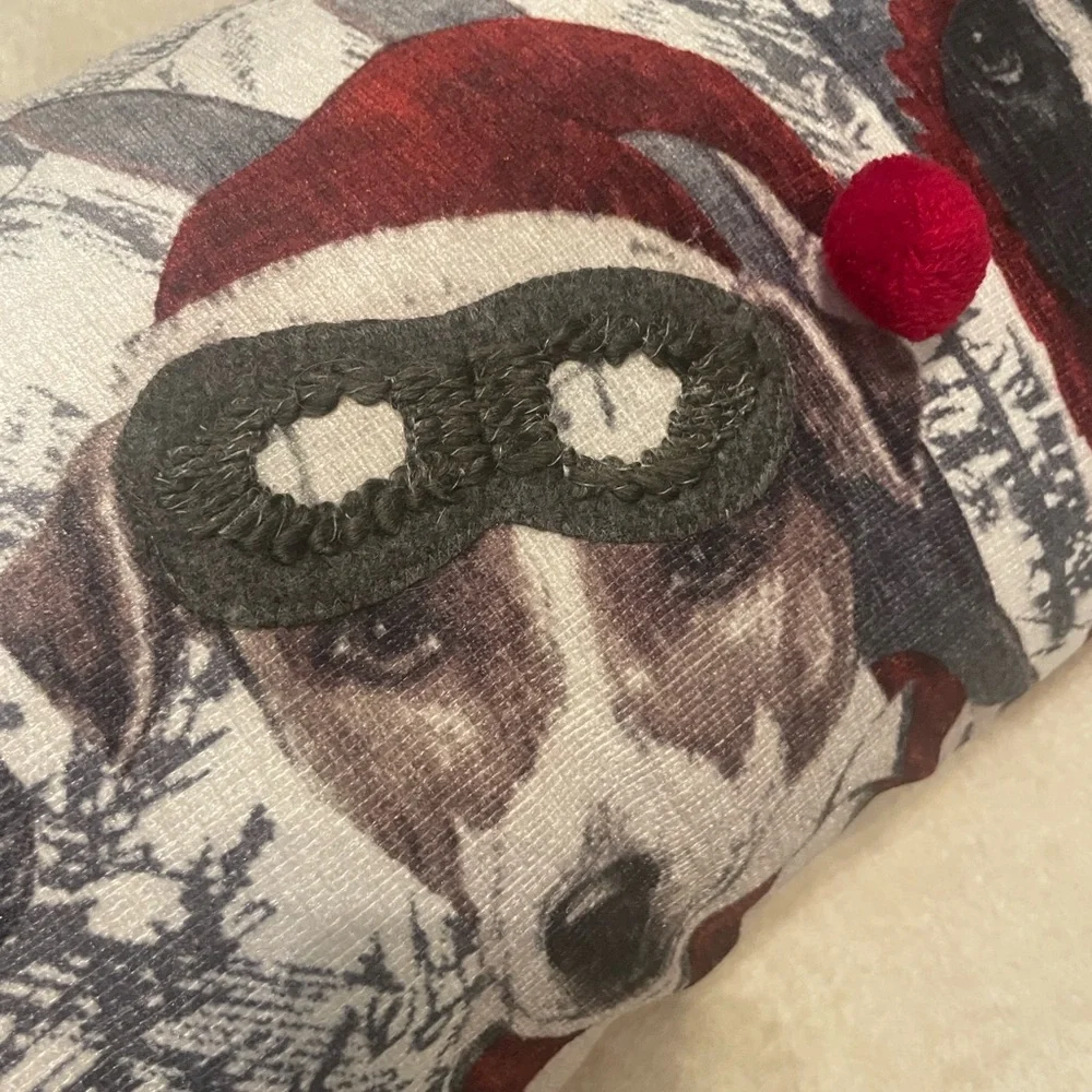 Holiday Dog Lumbar Decorative Pillow